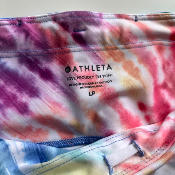 Athleta Love Proudly Rainbow Tie-Dye Leggings Tights - Picture 2 of 3